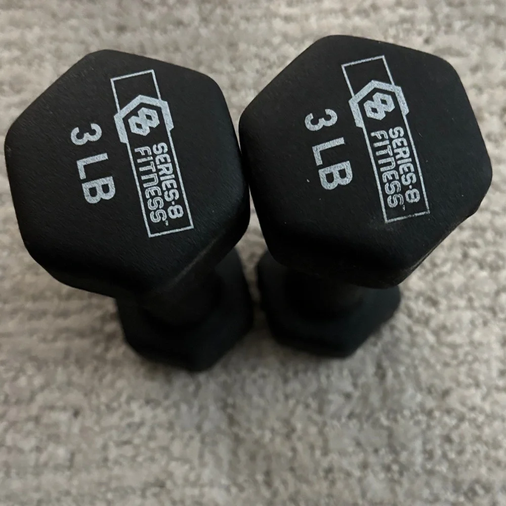 Black 3lb Dumbbells Set - Picture 2 of 2